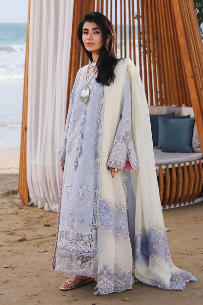 Qalamkar - 3PC Luxury Lawn Embroidered Suit