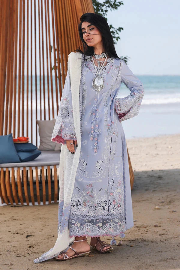 Qalamkar - 3PC Luxury Lawn Embroidered Suit