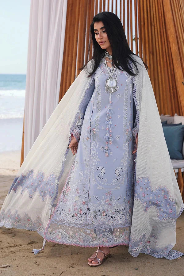Qalamkar - 3PC Luxury Lawn Embroidered Suit