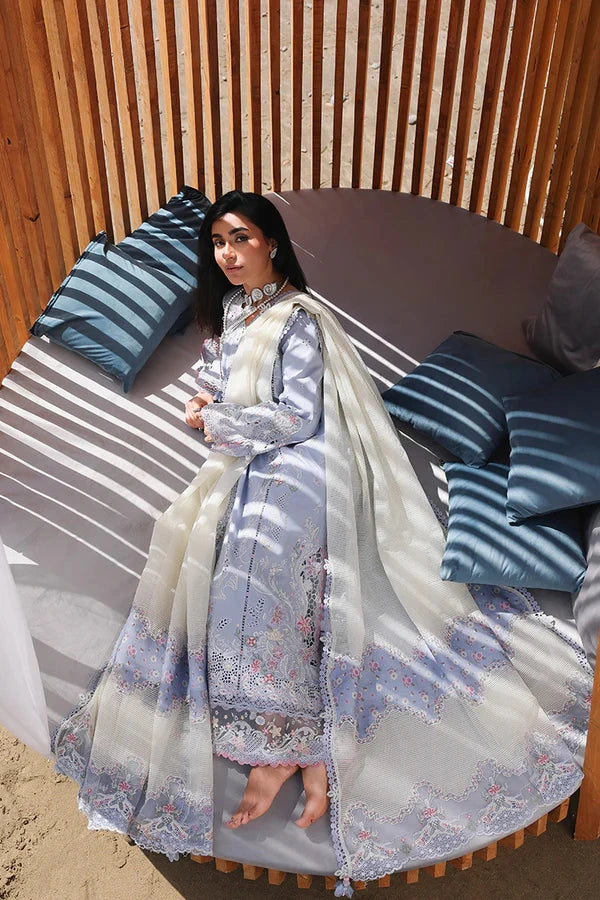 Qalamkar - 3PC Luxury Lawn Embroidered Suit